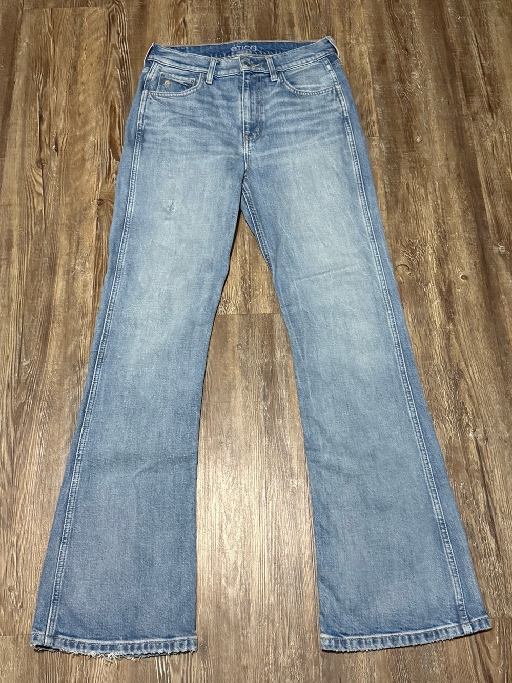Etica Anya Modern Flare Jeans Women's 28 High Rise Light Wash Denim